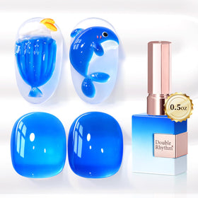 Vernis gel Double Rhythm 15ml Milky Pastel Crystal Navy - vue de face