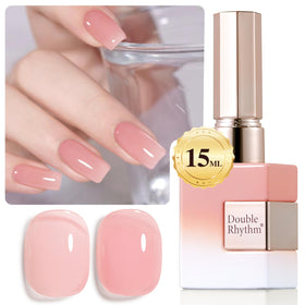 Vernis gel Double Rhythm 15ml rose pâle translucide avec étiquette