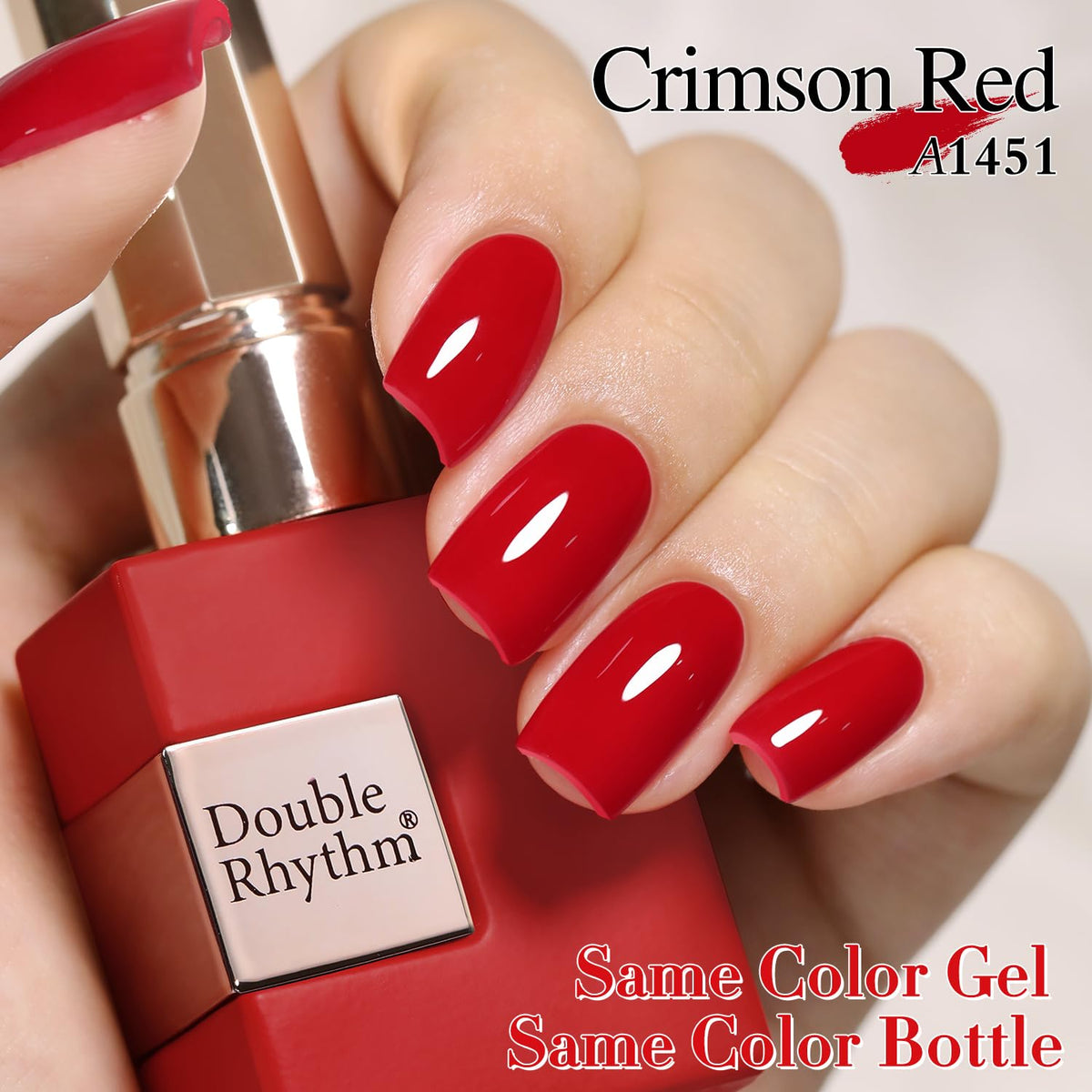Vernis gel Double Rhythm 15ML Rouge Corail A1451 avec accessoires de manucure