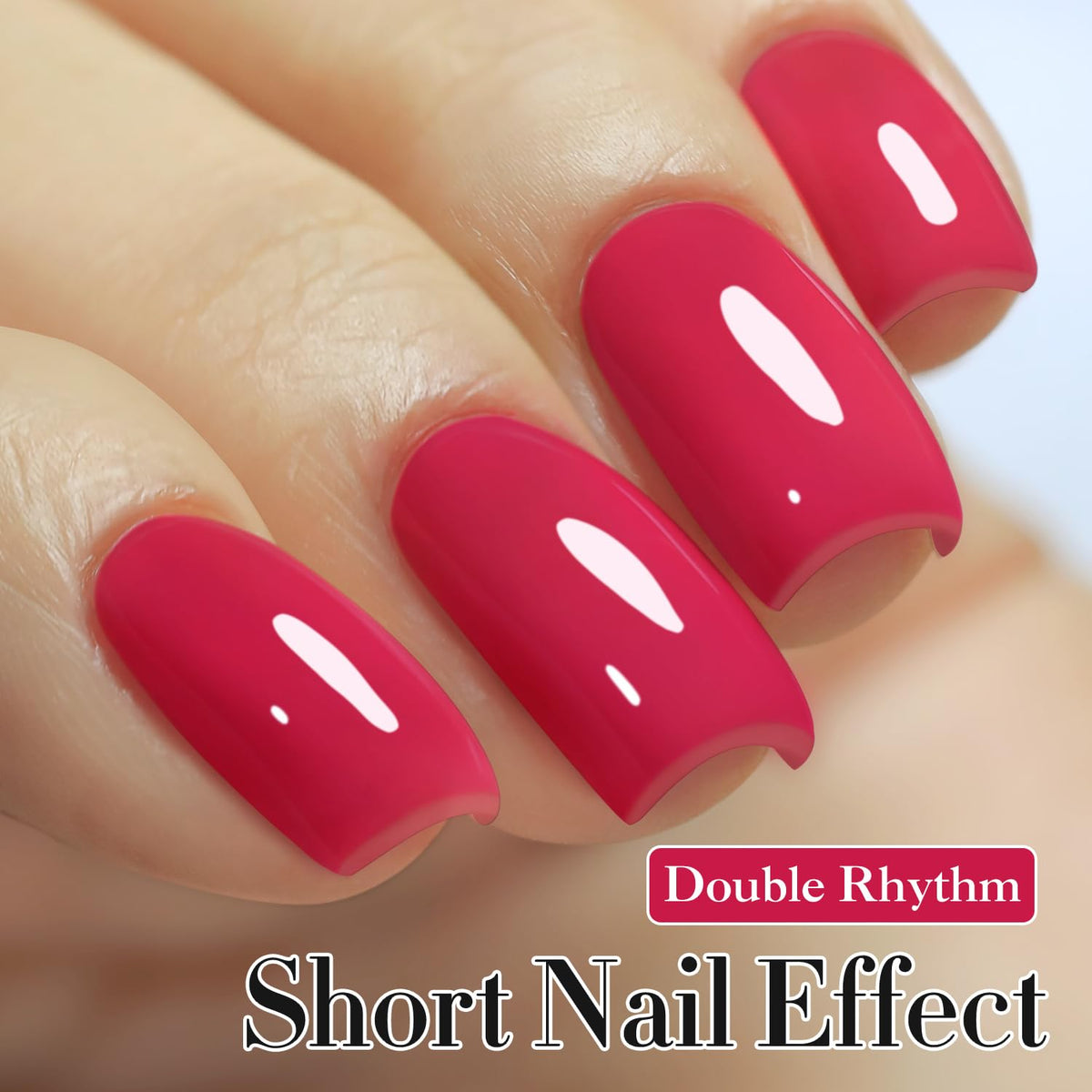 Vernis gel Double Rhythm 15ml Rouge Rose, application sur les ongles