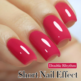 Vernis gel Double Rhythm 15ml Rouge Rose, application sur les ongles
