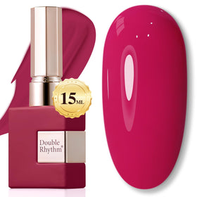 Vernis gel Double Rhythm 15ml Rouge Rose, flacon avant
