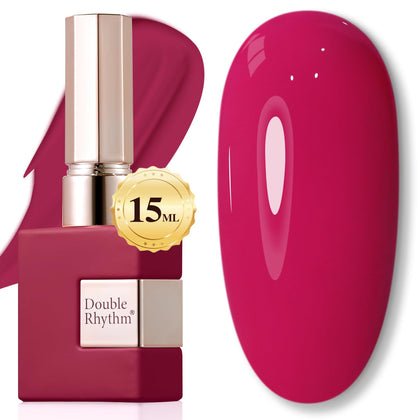 Vernis gel Double Rhythm 15ml Rouge Rose, flacon avant