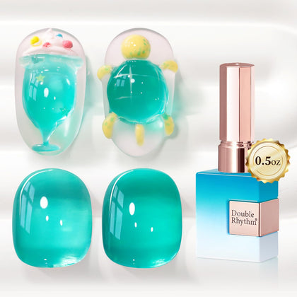 Vernis gel Double Rhythm 15ml Teal A1636 vue avant avec teinte translucide