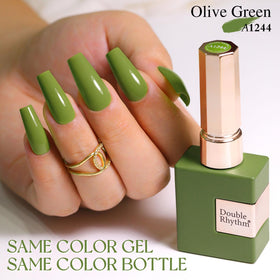 Vernis gel Double Rhythm 15ml vert A1244 avec texture brillante