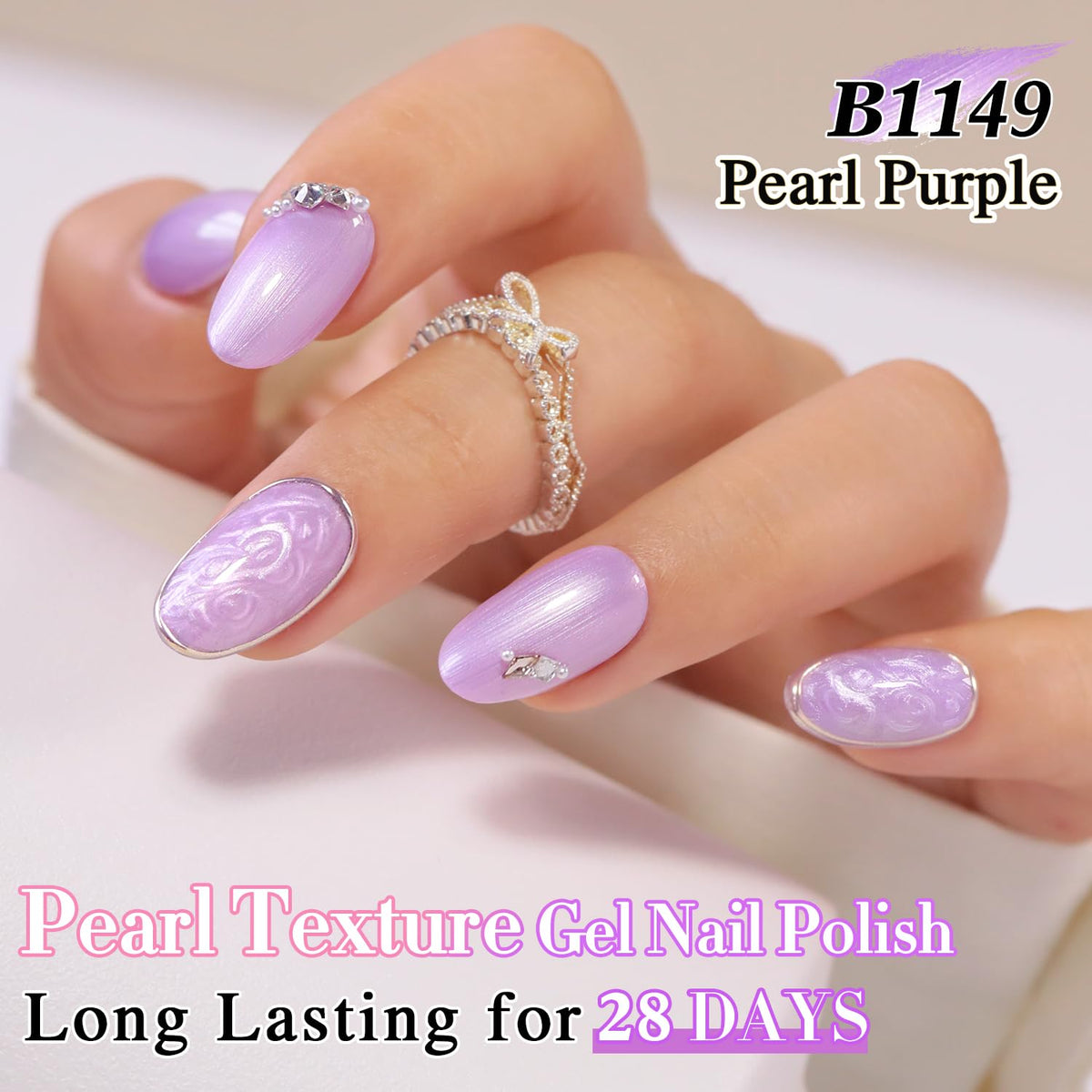 Vernis gel Double Rhythm 15ML violet perle avec étiquette