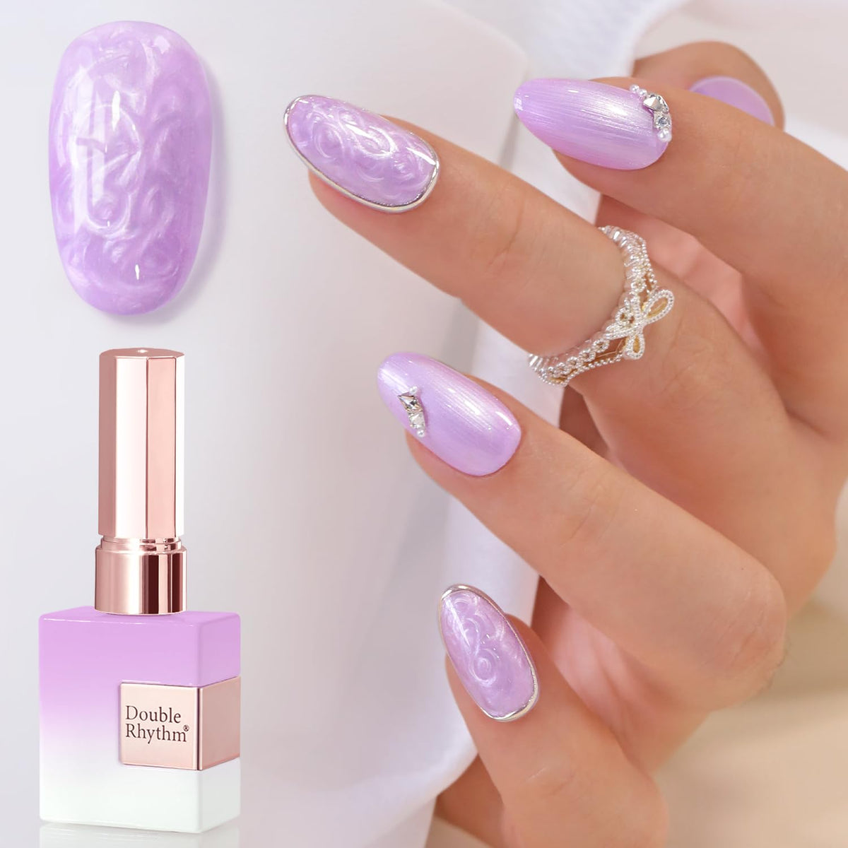 Vernis gel Double Rhythm 15ML violet perle vue de face