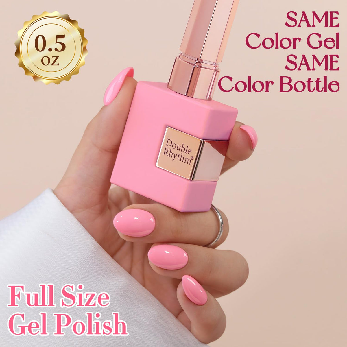 Vernis gel Double Rhythm avant et après application