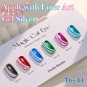 Vernis gel Double Rhythm avec paillettes sur des ongles manucurés