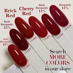 Vernis gel Double Rhythm couleur cerise avec brosse