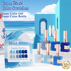 Vernis gel Double Rhythm de couleur bleu nuit, flacon ouvert