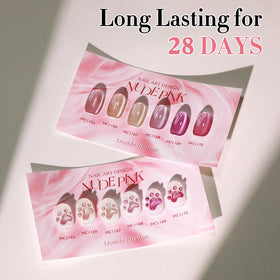 Vernis gel Double Rhythm en couleur nude rose sur ongles manucurés