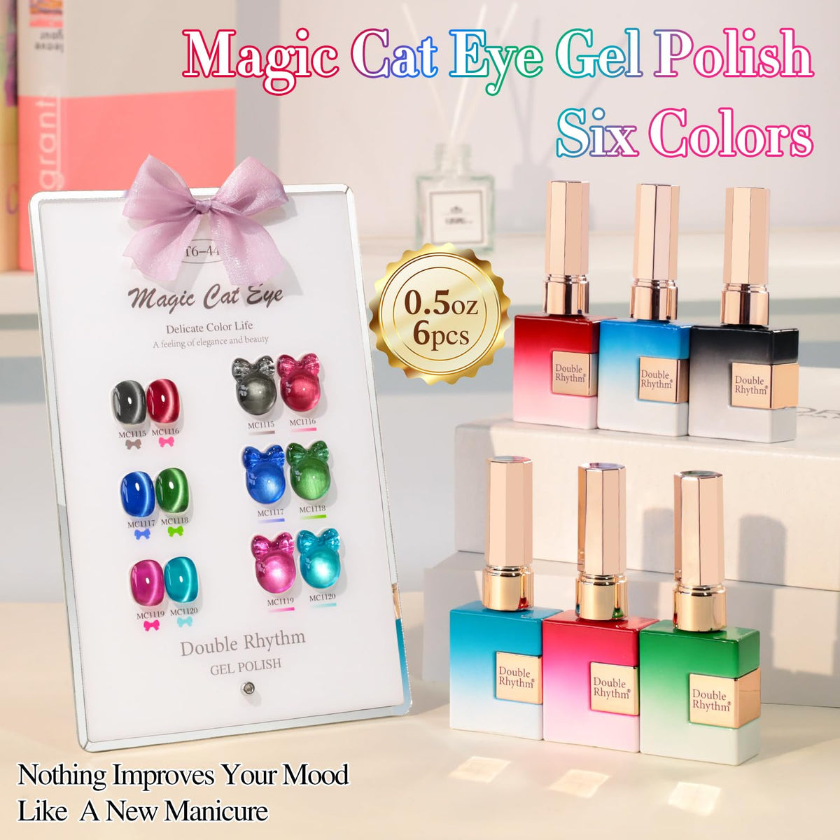 Vernis gel Double Rhythm en flacon, couleur rouge