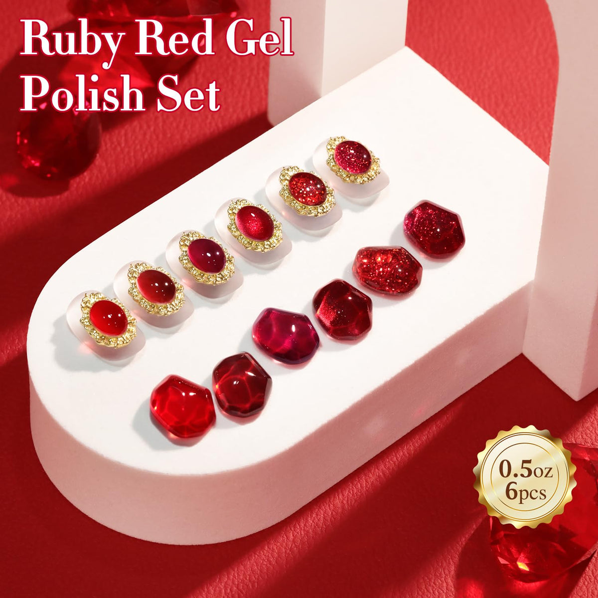 Vernis gel Double Rhythm Jelly Burgundy Red en utilisation