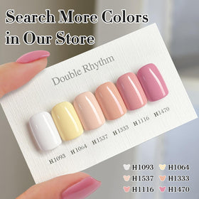 Vernis gel Double Rhythm posé sur une table de manucure