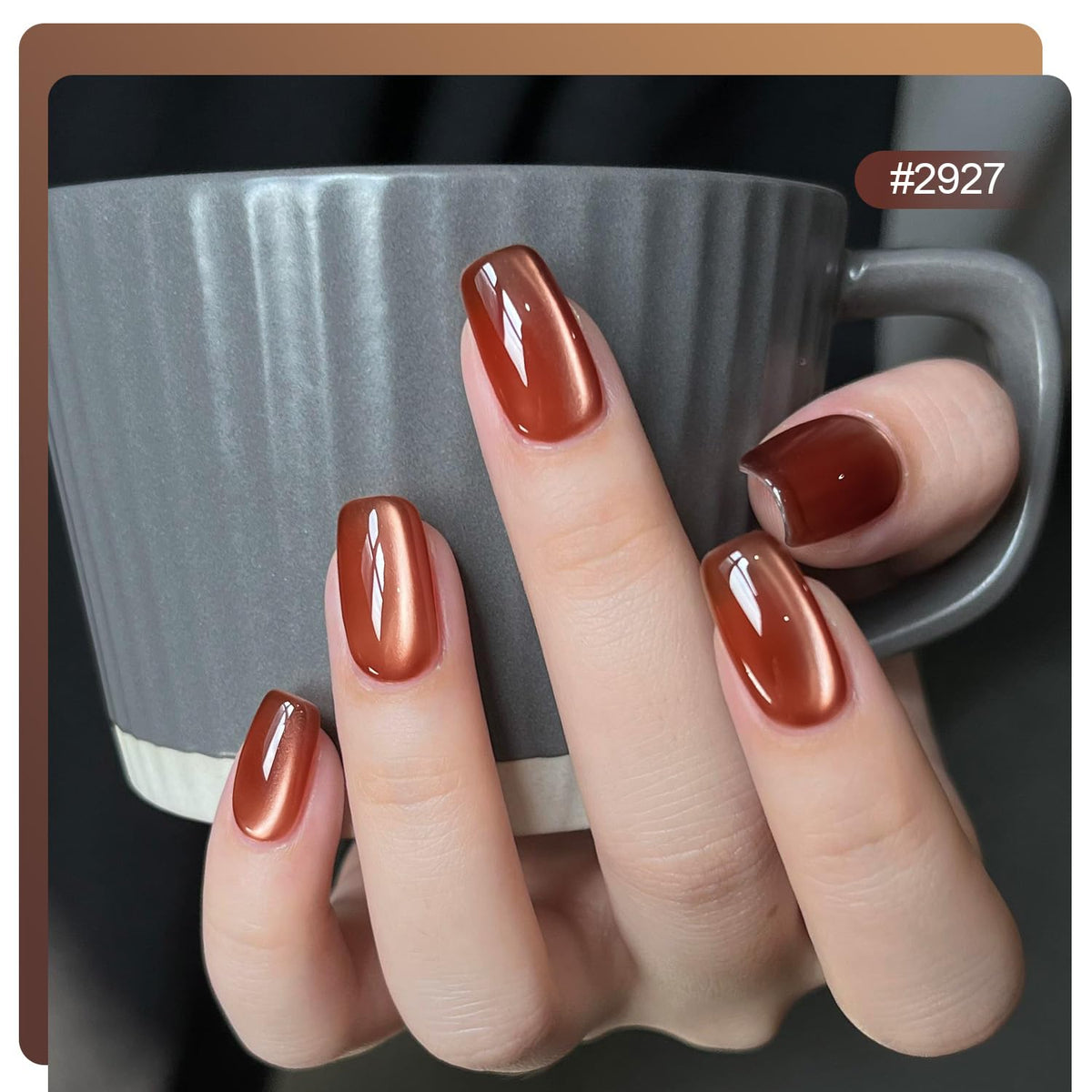 Vernis gel GAOY appliqué sur des ongles, finition scintillante