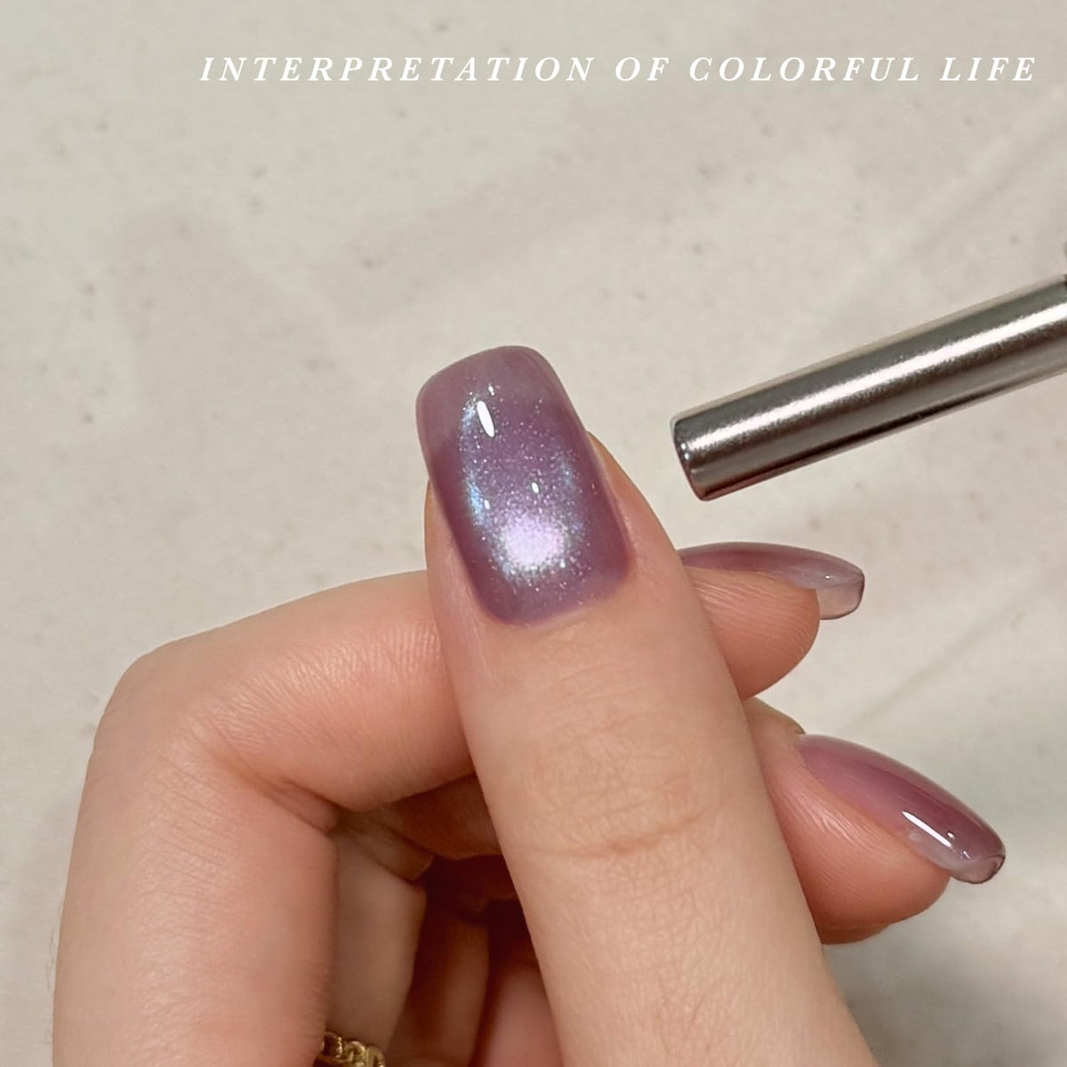 Vernis gel GAOY Cat Eye Violet avec effet holographique