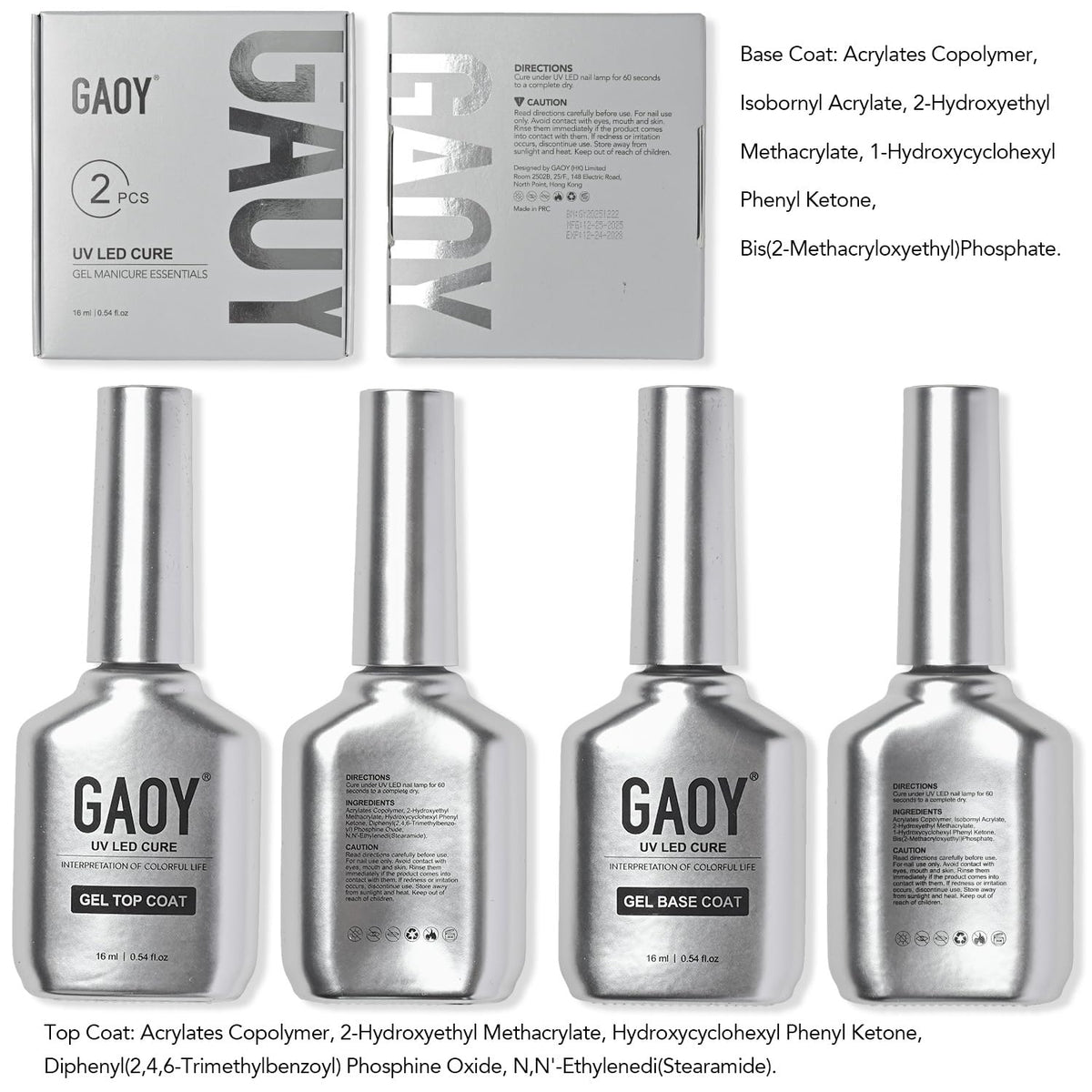 Vernis Gel GAOY sur des ongles parfaitement manucurés