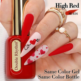 Vernis gel H1454 sur une table avec accessoires de manucure