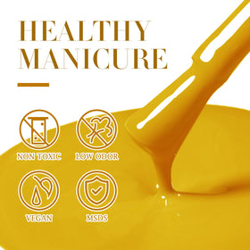 Vernis gel jaune Double Rhythm exposé sur une surface