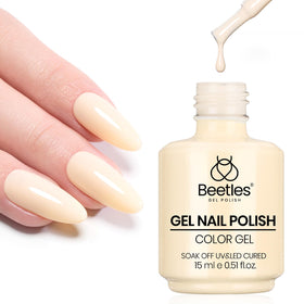 Vernis gel jaune Soft Butter avec accessoires de nail art