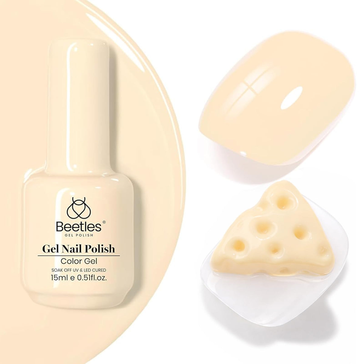 Vernis gel jaune Soft Butter Beetles 15ML, bouteille vue de face