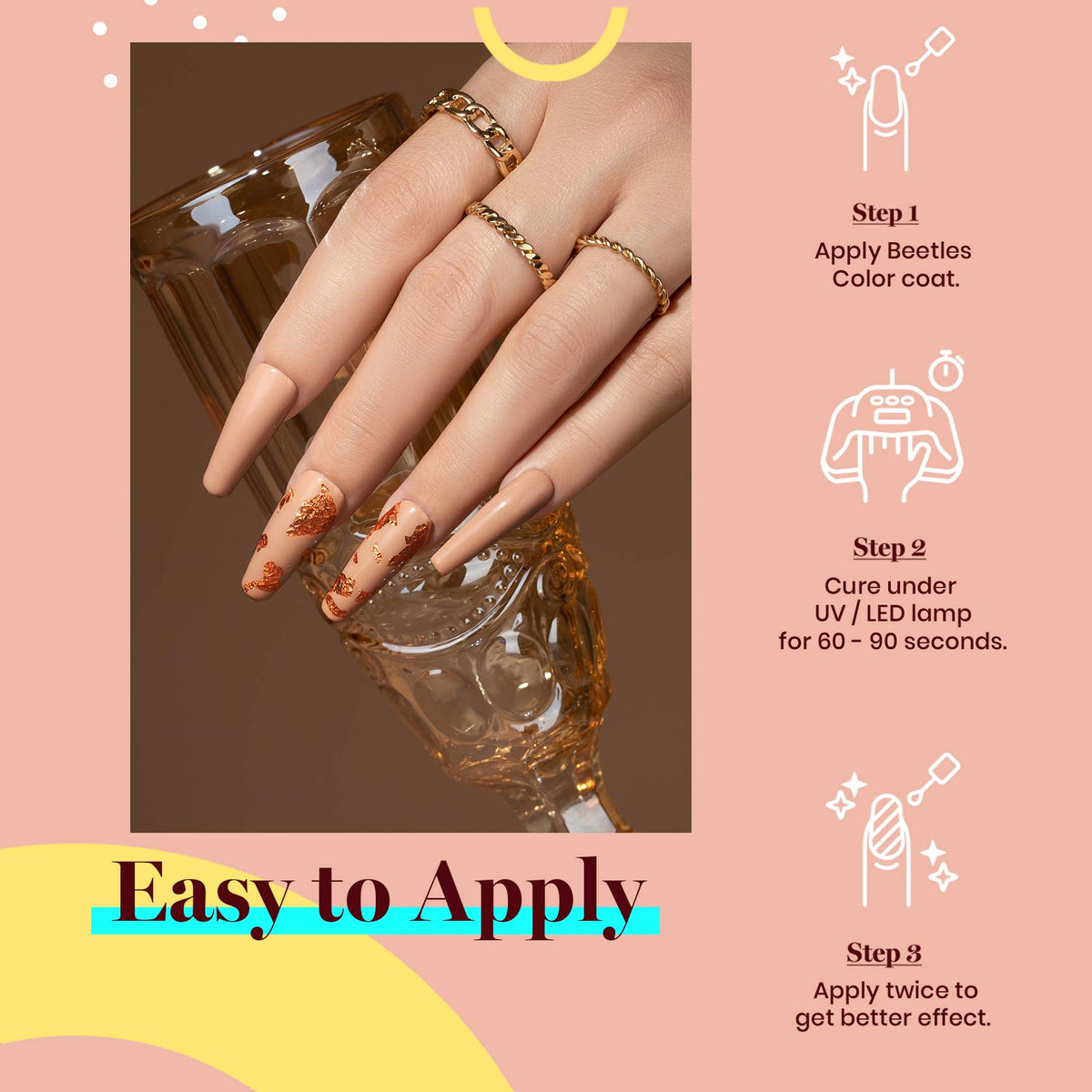 Vernis gel Kim Nude 15ML avec application sur ongle