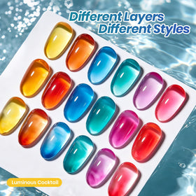 Vernis gel Luminous Cocktail de beetles, couleur lumineuse sous lumière tamisée