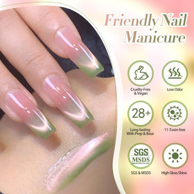 Vernis gel magnétique avec finition brillante sur des ongles