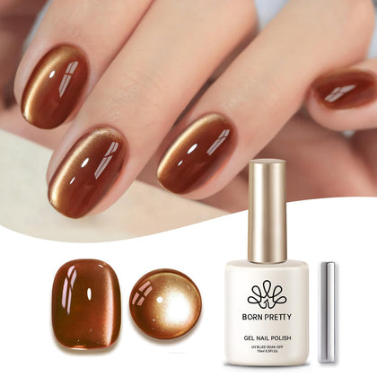 Vernis gel magnétique Born Pretty 15ml Brown Moonlight Cat, vue de face