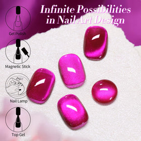Vernis gel magnétique Dragon Fruit avec accessoires de nail art