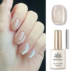 Vernis gel magnétique Rose Lune sur une table de nail art