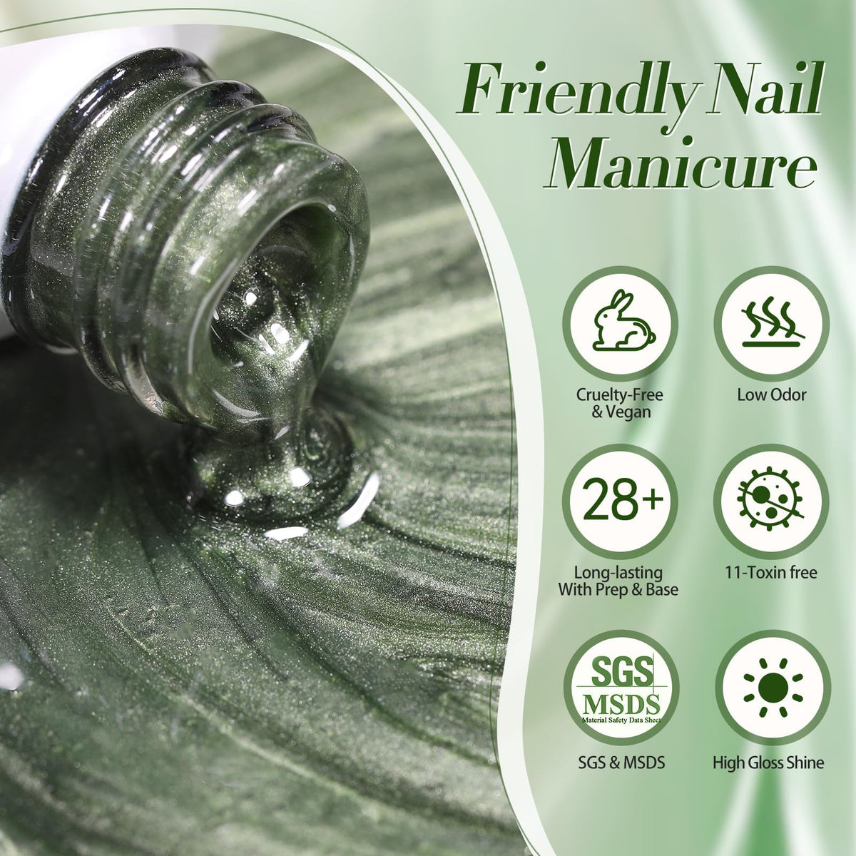 Vernis gel magnétique sur un support de manucure