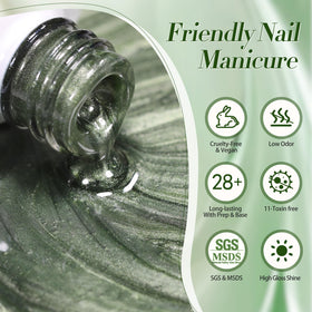 Vernis gel magnétique sur un support de manucure