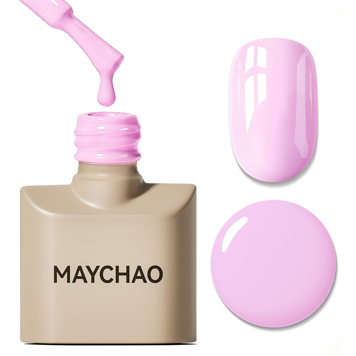Vernis gel MAYCHAO Rose Pop 15ml vue de face