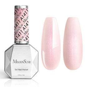 Vernis gel MelodySusie rose pailleté 15 ml, vue de face