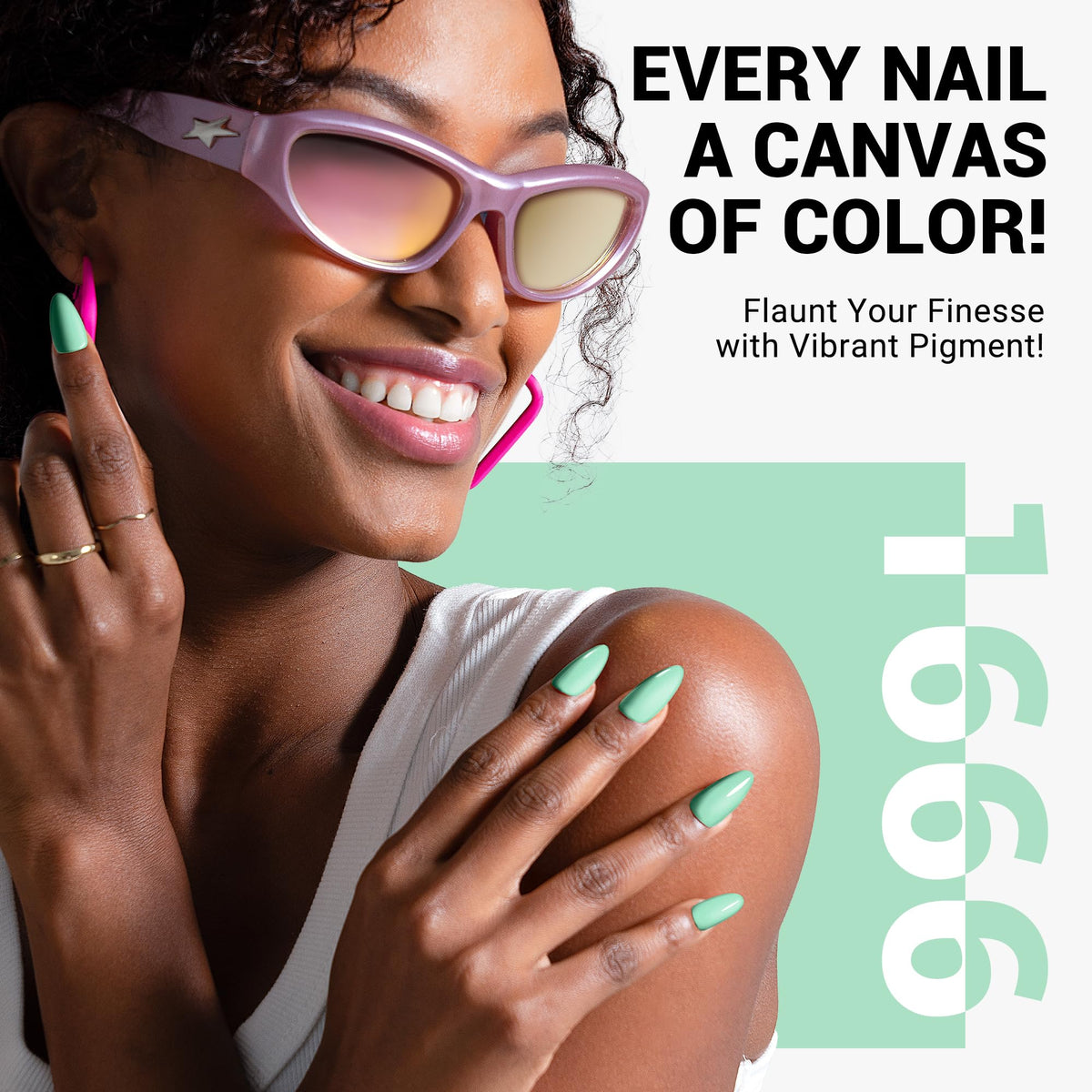 Vernis gel MelodySusie vert menthe avec lampe UV