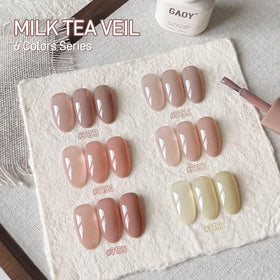 Vernis gel milky de GAOY en teinte rose nude sur un présentoir