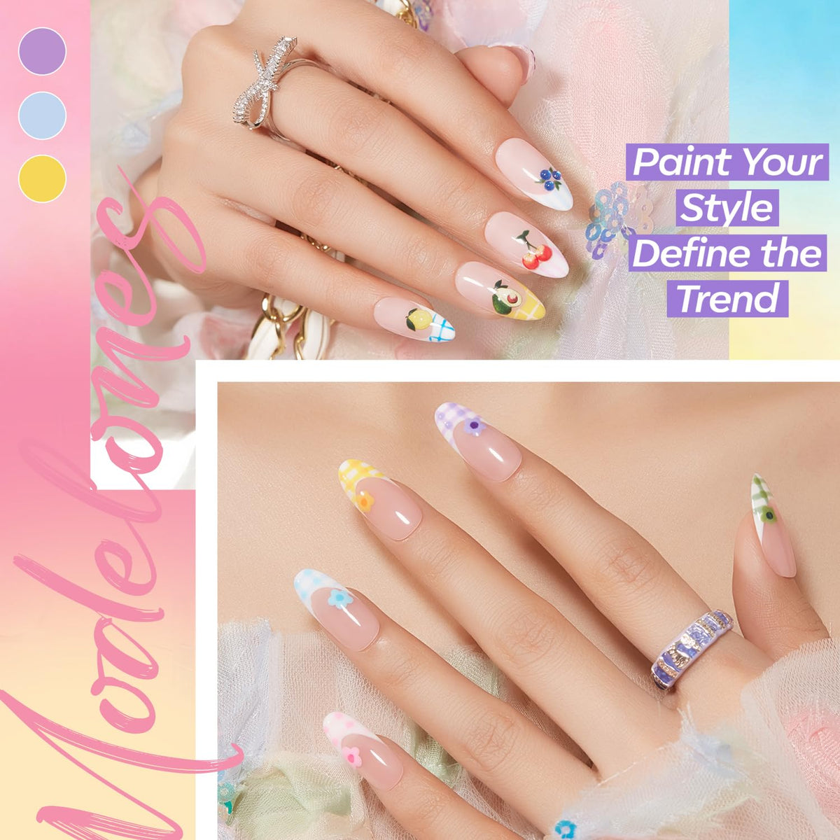 Vernis gel modelones couleur violette du set 32PCS