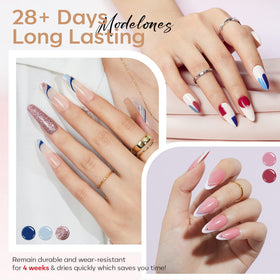 Vernis gel modelones en couleur bleue avec paillettes