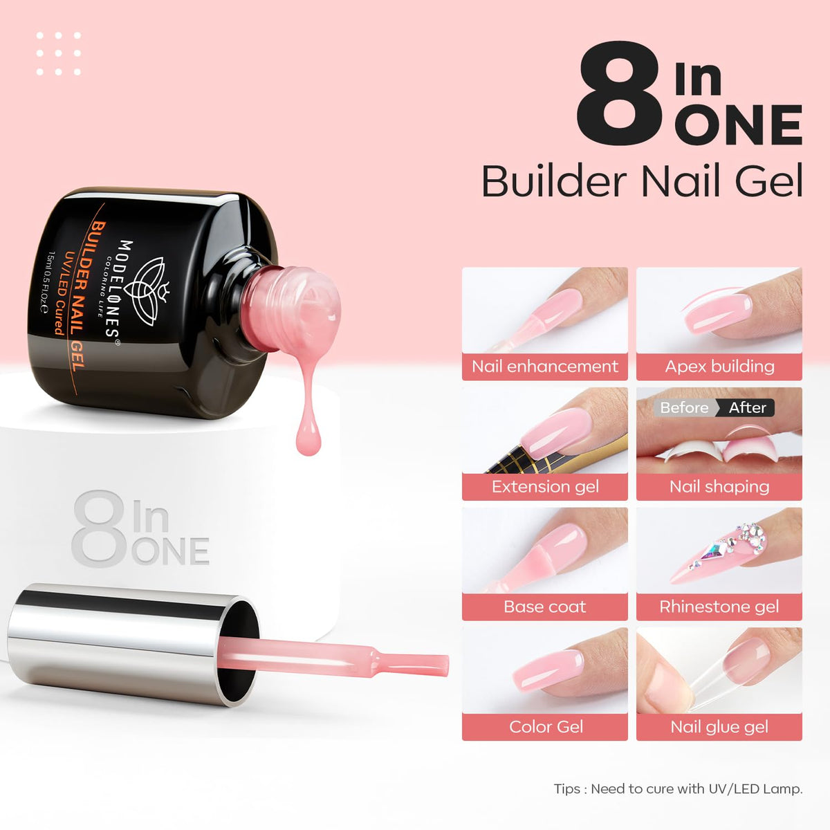 Vernis gel modelones sous lampe UV pour durcissement