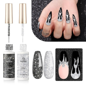 Vernis gel pailleté argent beetles 7ml, vue avant
