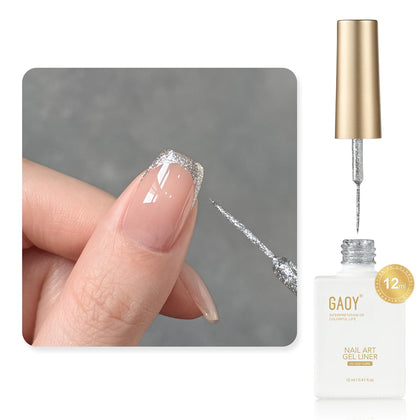 Vernis gel pailleté argent GAOY 12ml vue de face