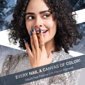 Vernis gel pailleté bleu MelodySusie avec éclat sous lumière UV