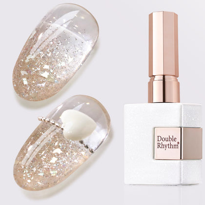 Vernis gel pailleté Double Rhythm 15ml Champagne Doré avant application