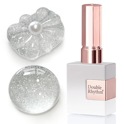 Vernis gel pailleté Double Rhythm 15ml couleur argent devant