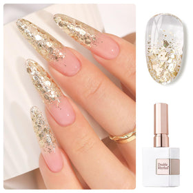Vernis gel pailleté Double Rhythm 15ml couleur dorée