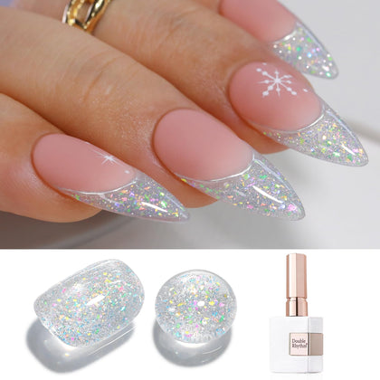 Vernis Gel Pailleté Double Rhythm 15ml couleur hologramme argenté