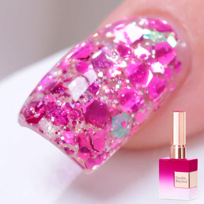 Vernis Gel Pailleté Double Rhythm 15ML couleur Sparkle Rose