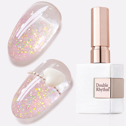 Vernis gel pailleté Double Rhythm 15ml Rose B1161 vue avant